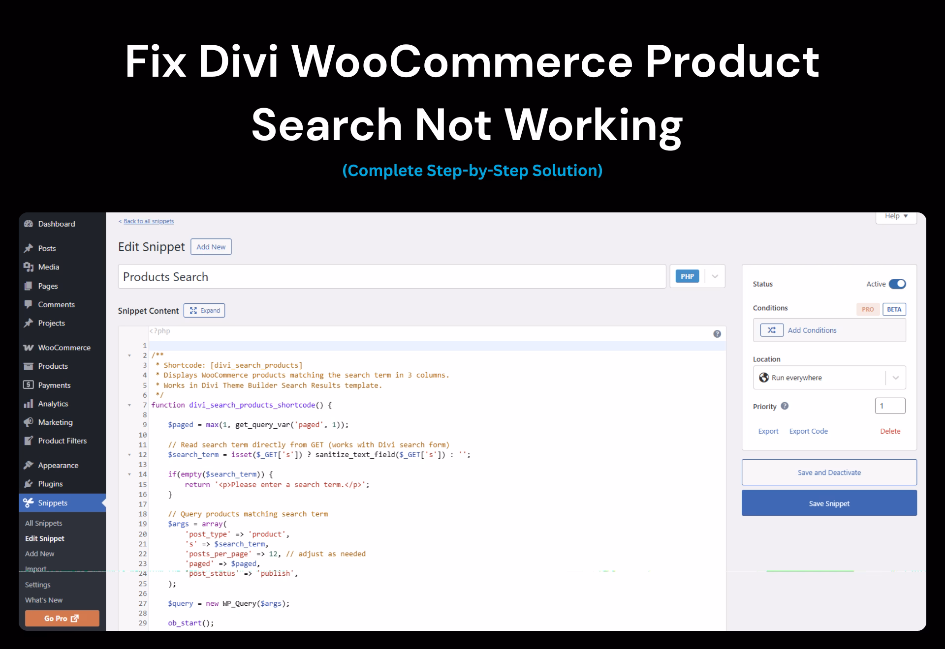 Fix Divi WooCommerce Product Search Not Working (Complete Step-by-Step Solution)