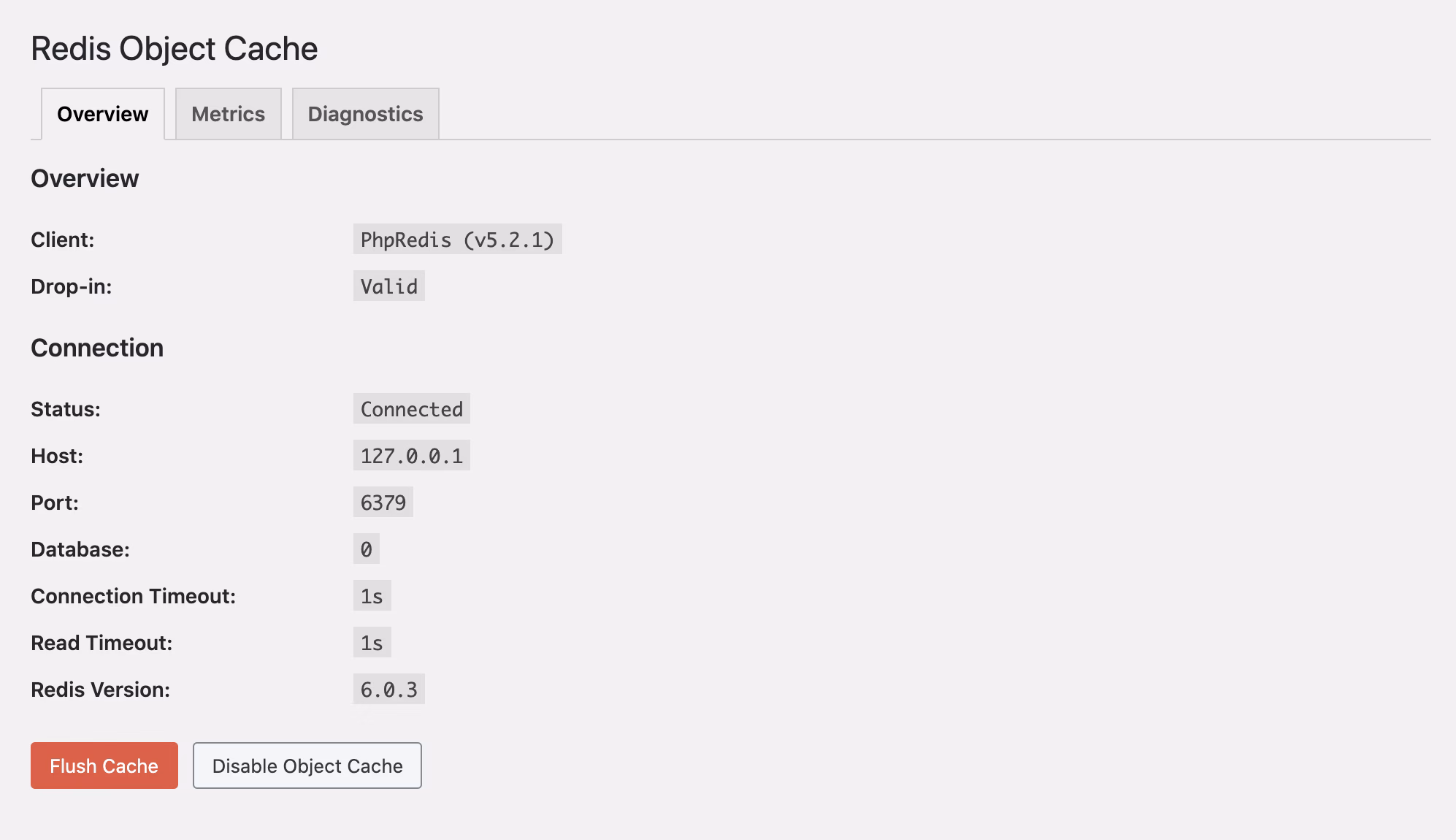 WordPress Object Cache Explained: When Redis Helps and When It Does Not 2 Redis Object Cache Wordpress Plugin Settings Connected To A Redis Server