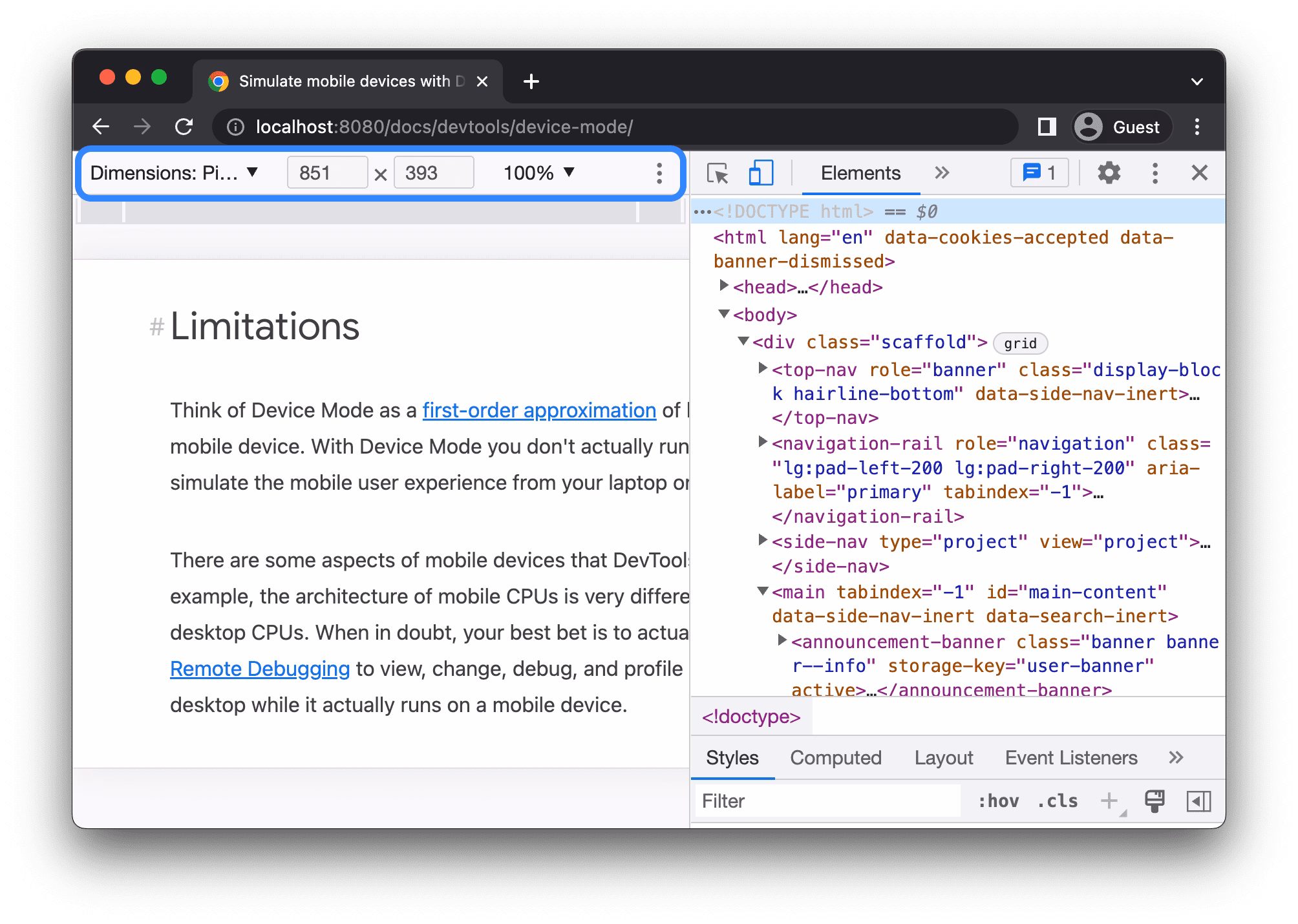 Elementor Mobile Layout Broken? Fix Spacing, Overflow, and Responsive Sections 2 Chrome Devtools Responsive Device Toolbar